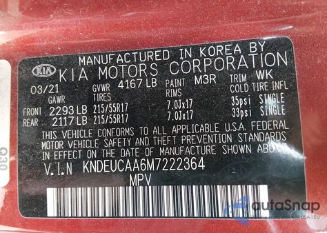 2021 Kia Seltos S z USA, uszkodzony, nr VIN KNDEUCAA6M7222364